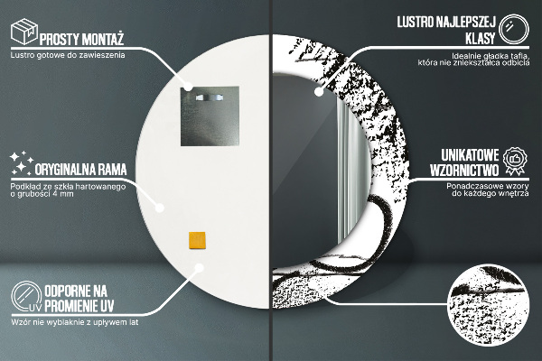 Kulaté dekorační zrcadlo Vzor graffiti