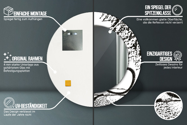 Kulaté dekorační zrcadlo Vzor graffiti