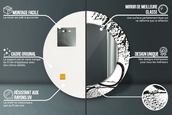 Kulaté dekorační zrcadlo Vzor graffiti