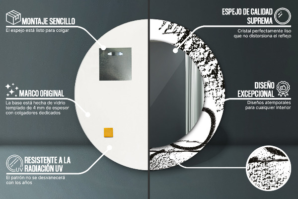 Kulaté dekorační zrcadlo Vzor graffiti