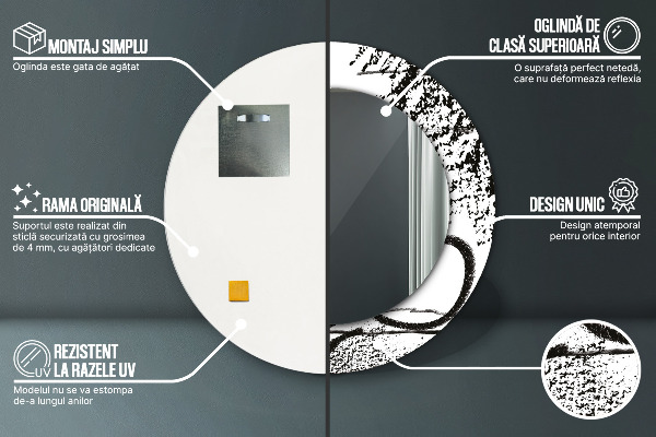 Kulaté dekorační zrcadlo Vzor graffiti