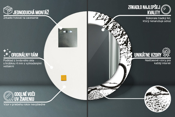 Kulaté dekorační zrcadlo Vzor graffiti