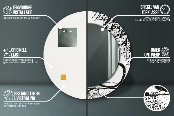 Kulaté dekorační zrcadlo Vzor graffiti