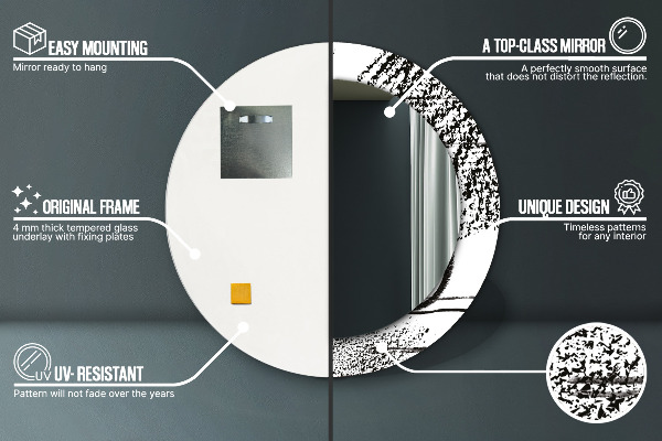 Kulaté dekorační zrcadlo Vzor graffiti