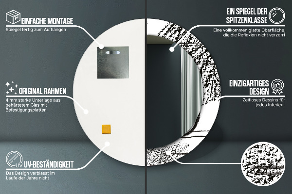 Kulaté dekorační zrcadlo Vzor graffiti