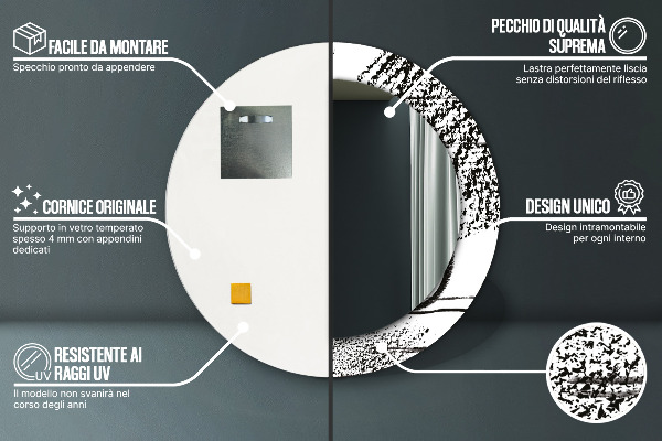 Kulaté dekorační zrcadlo Vzor graffiti