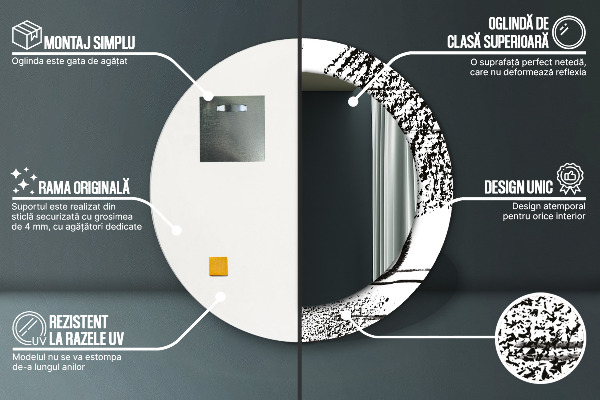 Kulaté dekorační zrcadlo Vzor graffiti