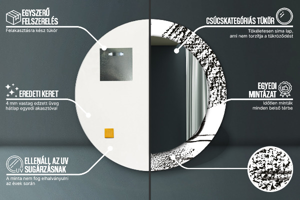 Kulaté dekorační zrcadlo Vzor graffiti