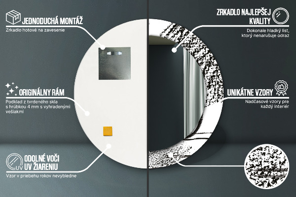 Kulaté dekorační zrcadlo Vzor graffiti