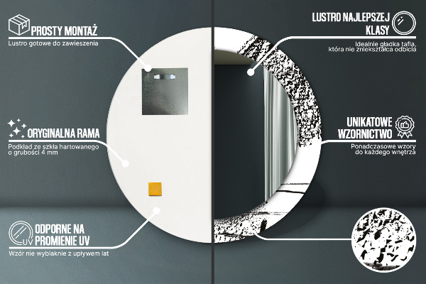 Kulaté dekorační zrcadlo Vzor graffiti