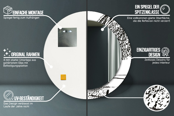 Kulaté dekorační zrcadlo Vzor graffiti