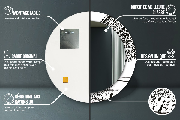 Kulaté dekorační zrcadlo Vzor graffiti