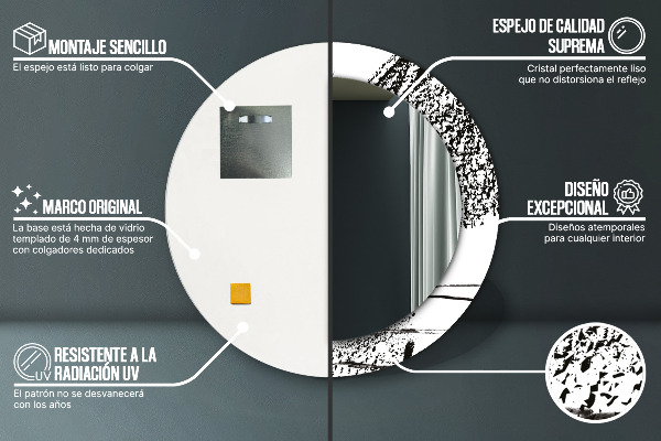 Kulaté dekorační zrcadlo Vzor graffiti