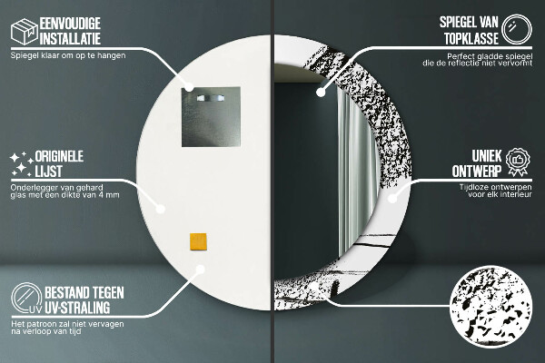 Kulaté dekorační zrcadlo Vzor graffiti