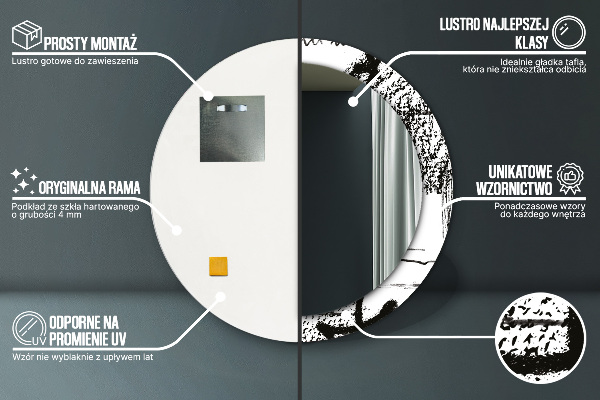 Kulaté dekorační zrcadlo Vzor graffiti