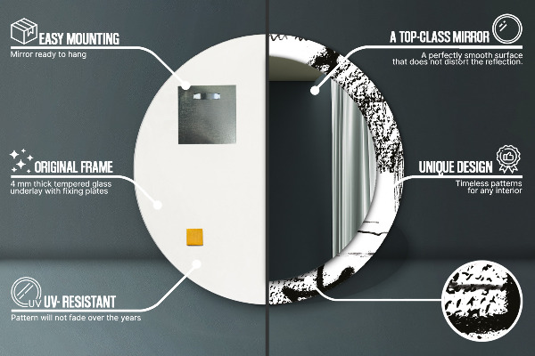 Kulaté dekorační zrcadlo Vzor graffiti