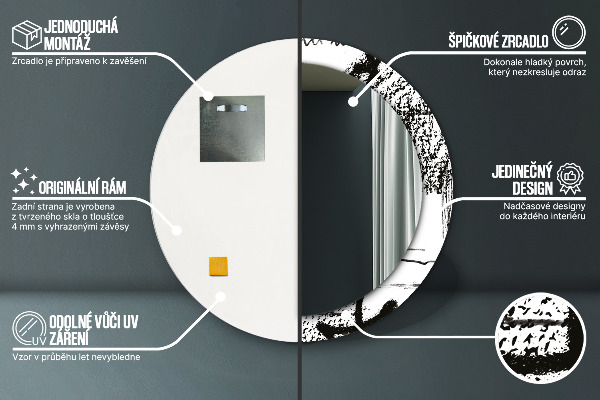 Kulaté dekorační zrcadlo Vzor graffiti