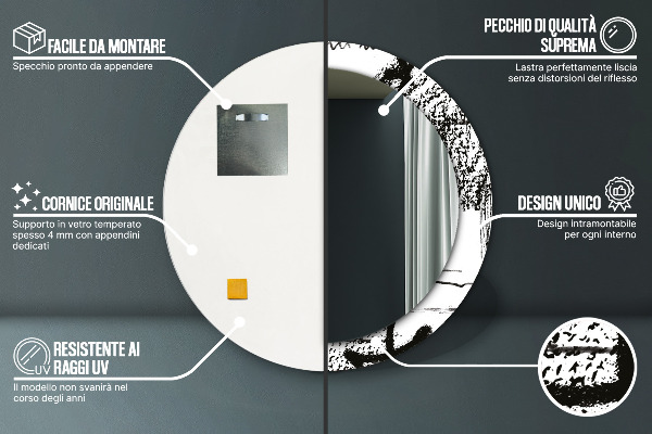 Kulaté dekorační zrcadlo Vzor graffiti