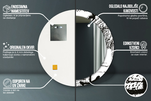 Kulaté dekorační zrcadlo Vzor graffiti