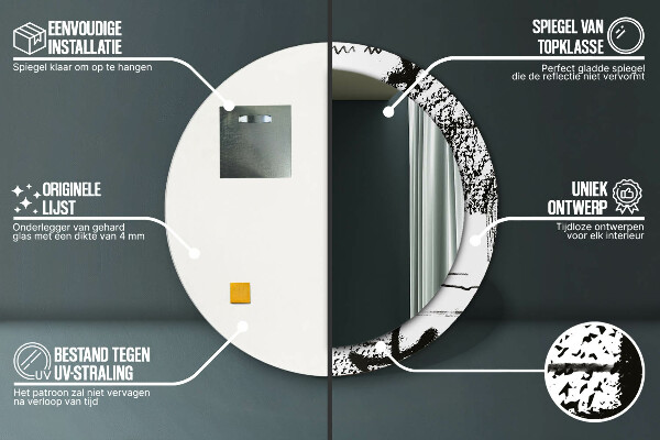 Kulaté dekorační zrcadlo Vzor graffiti