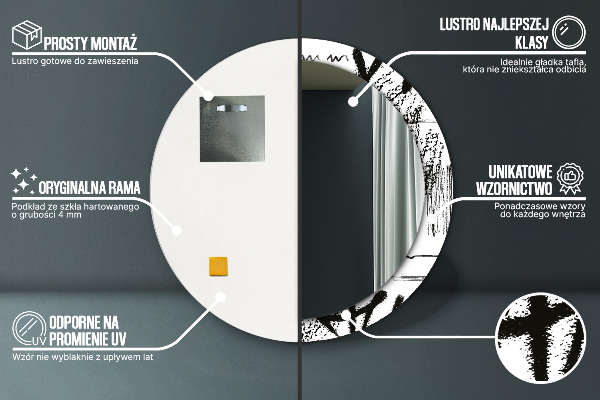 Kulaté dekorační zrcadlo Vzor graffiti