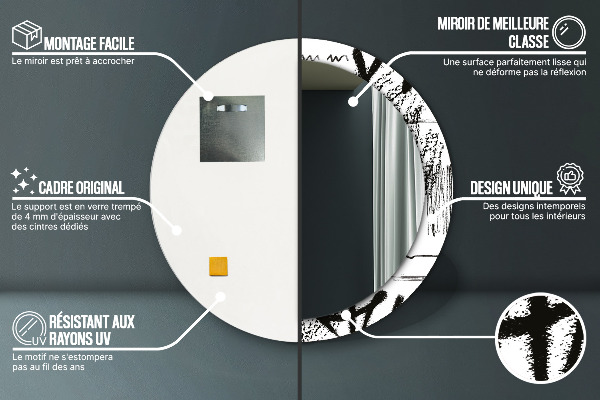 Kulaté dekorační zrcadlo Vzor graffiti