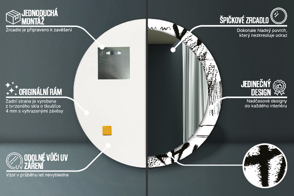 Kulaté dekorační zrcadlo Vzor graffiti