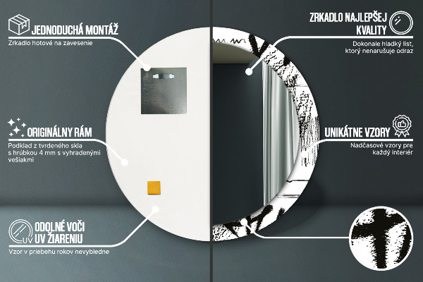 Kulaté dekorační zrcadlo Vzor graffiti