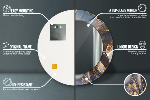 Kulaté dekorační zrcadlo Abstraktní tekutina