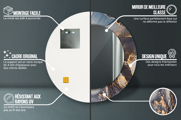 Kulaté dekorační zrcadlo Abstraktní tekutina