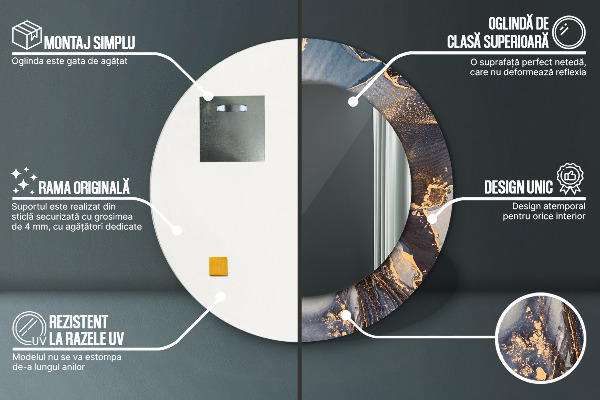 Kulaté dekorační zrcadlo Abstraktní tekutina