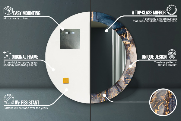 Kulaté dekorační zrcadlo Abstraktní tekutina