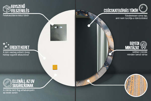 Kulaté dekorační zrcadlo Abstraktní tekutina