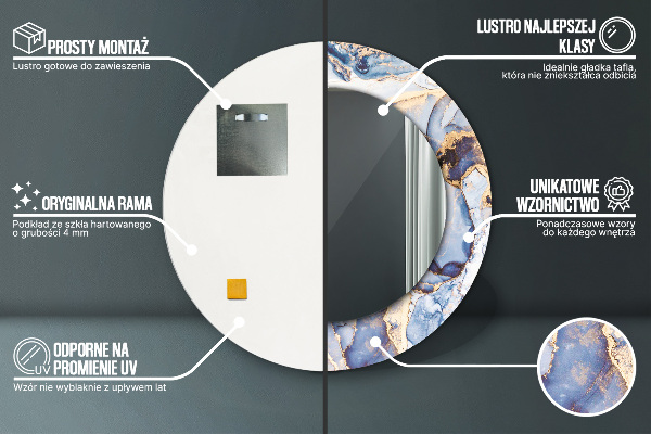 Kulaté dekorační zrcadlo Abstraktní tekuté umění