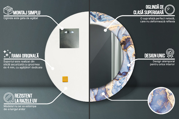 Kulaté dekorační zrcadlo Abstraktní tekuté umění