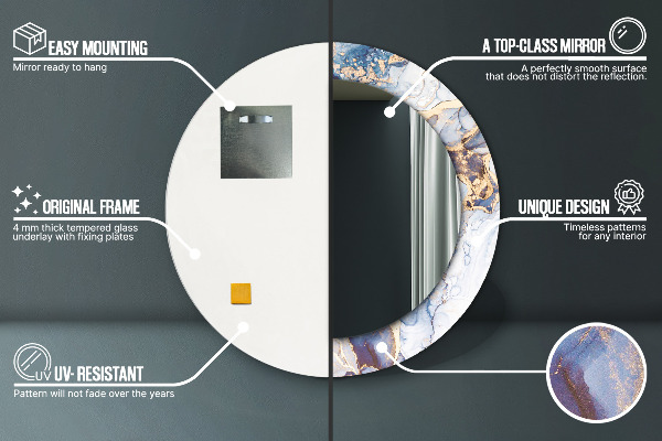 Kulaté dekorační zrcadlo Abstraktní tekuté umění