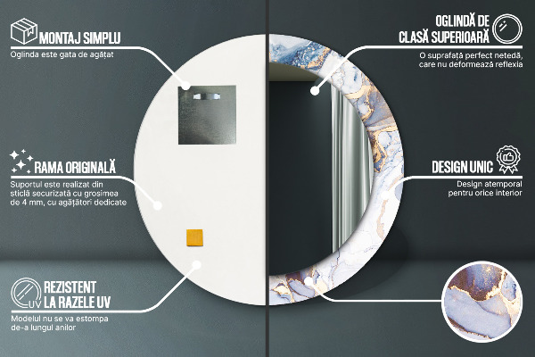 Kulaté dekorační zrcadlo Abstraktní tekuté umění