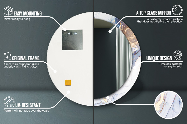 Kulaté dekorační zrcadlo Abstraktní tekuté umění