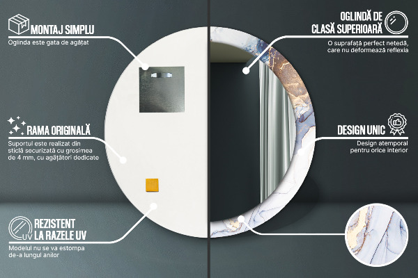 Kulaté dekorační zrcadlo Abstraktní tekuté umění