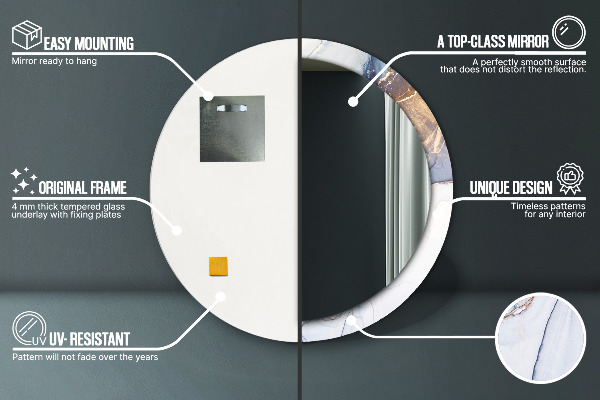 Kulaté dekorační zrcadlo Abstraktní tekuté umění