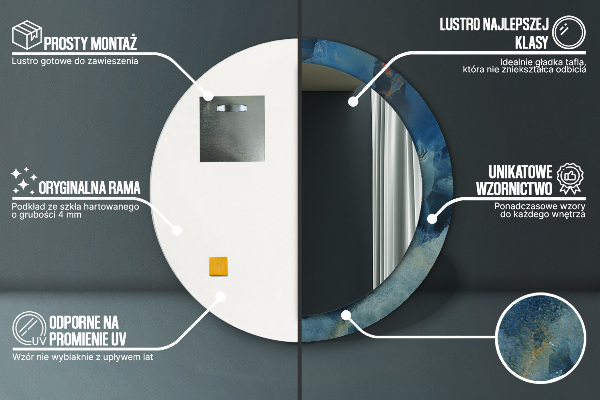 Kulaté dekorační zrcadlo Onyxový mramor