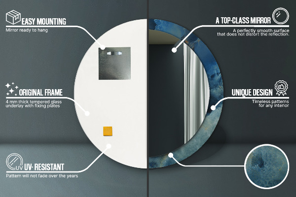 Kulaté dekorační zrcadlo Onyxový mramor