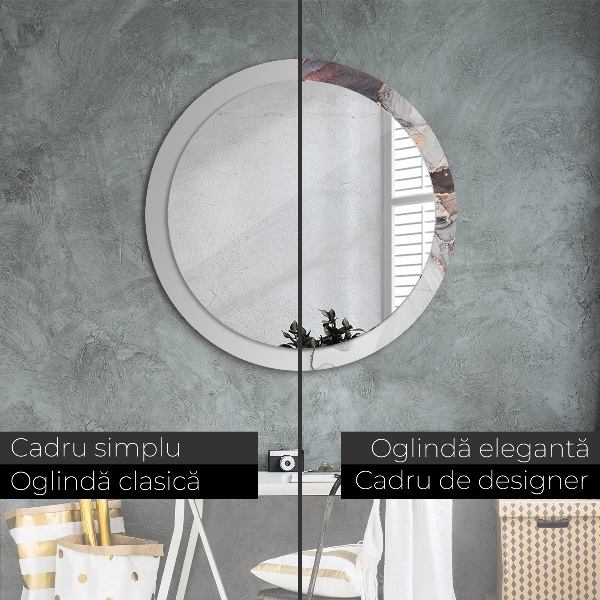 Kulaté zrcadlo rám s potiskem Abstraktní tekutina