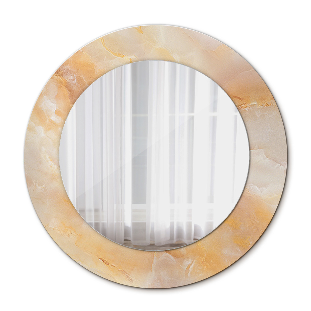 Kulaté zrcadlo rám s potiskem Mramorový onyx