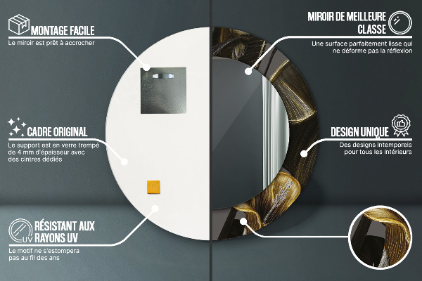 Kulaté zrcadlo rám s potiskem Hibiscus Flowers