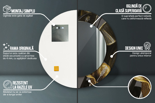 Kulaté zrcadlo rám s potiskem Hibiscus Flowers