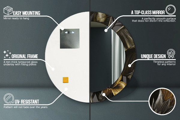 Kulaté zrcadlo rám s potiskem Hibiscus Flowers