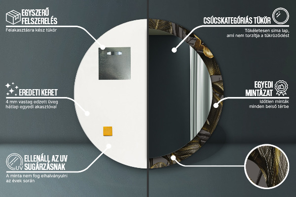 Kulaté zrcadlo rám s potiskem Hibiscus Flowers