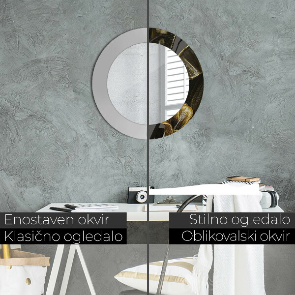 Kulaté zrcadlo rám s potiskem Hibiscus Flowers