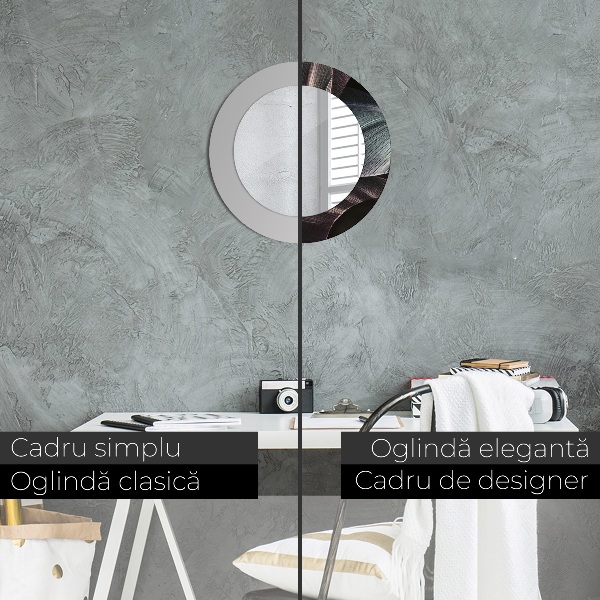 Kulaté dekorační zrcadlo na zeď Tmavé tropické listy